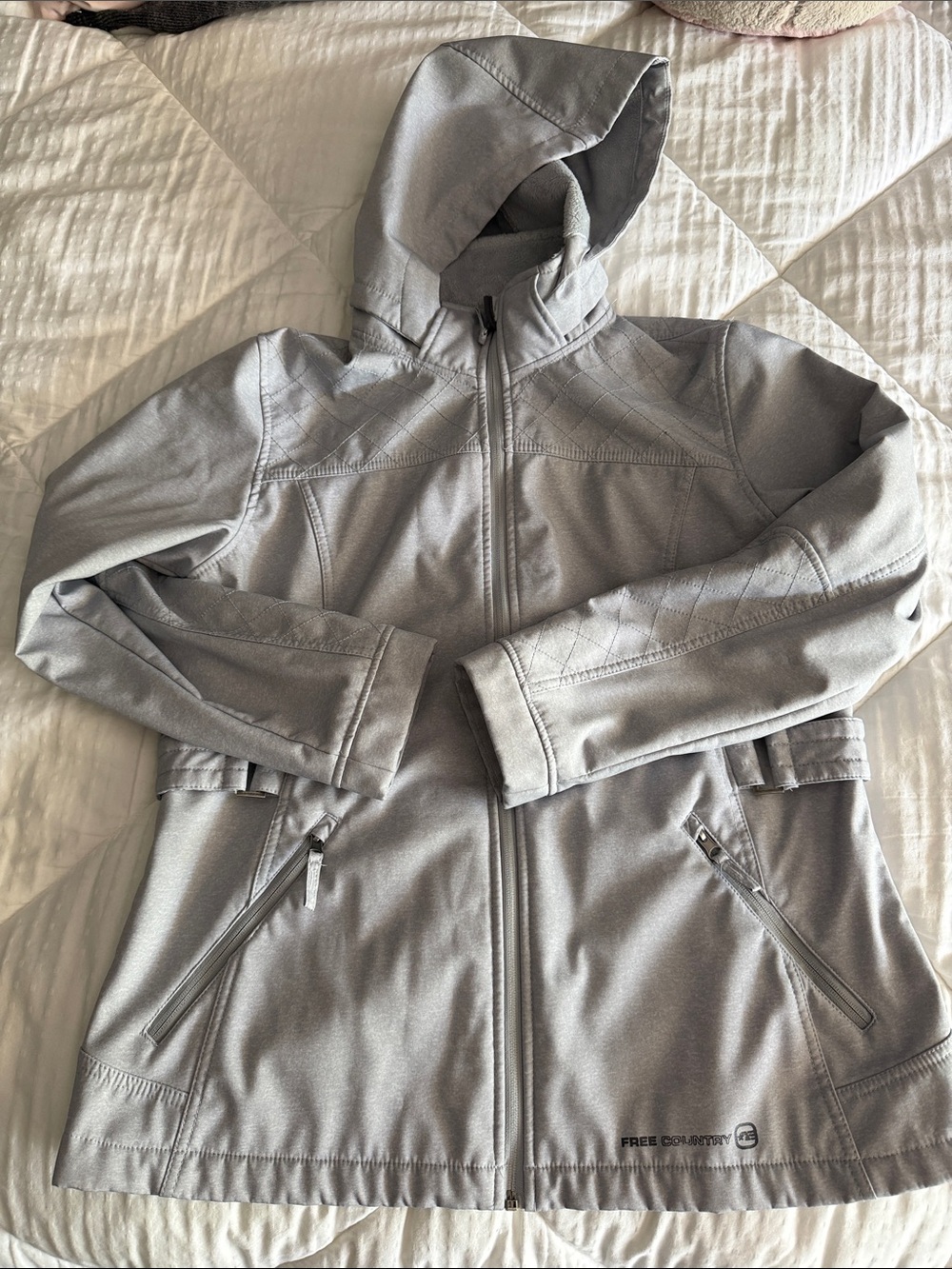 Free Country Women’s Grey Hooded Jacket Large